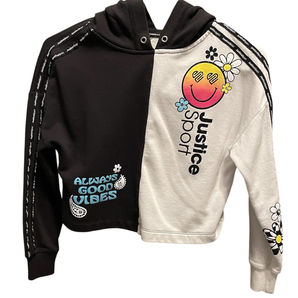 Justice Two-Tone Black & Cream Hoodie